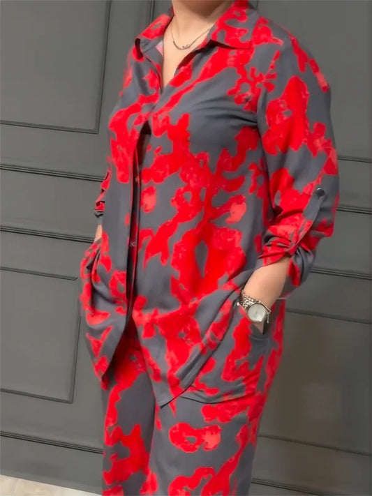 Stylish lava Print 2 Pcs Co-Ord Sets